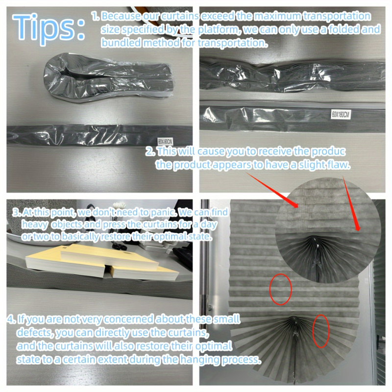 Cut-to-Fit No-Drill Design Blackout Pleated Stick-On Window Blinds